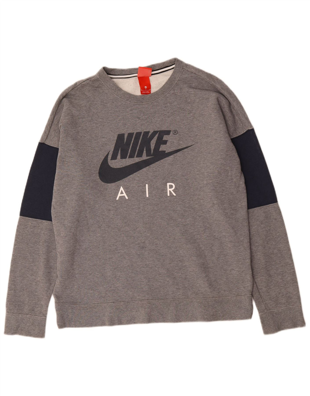 Felpa grafica da uomo Nike Felpa in cotone color block grigio medio