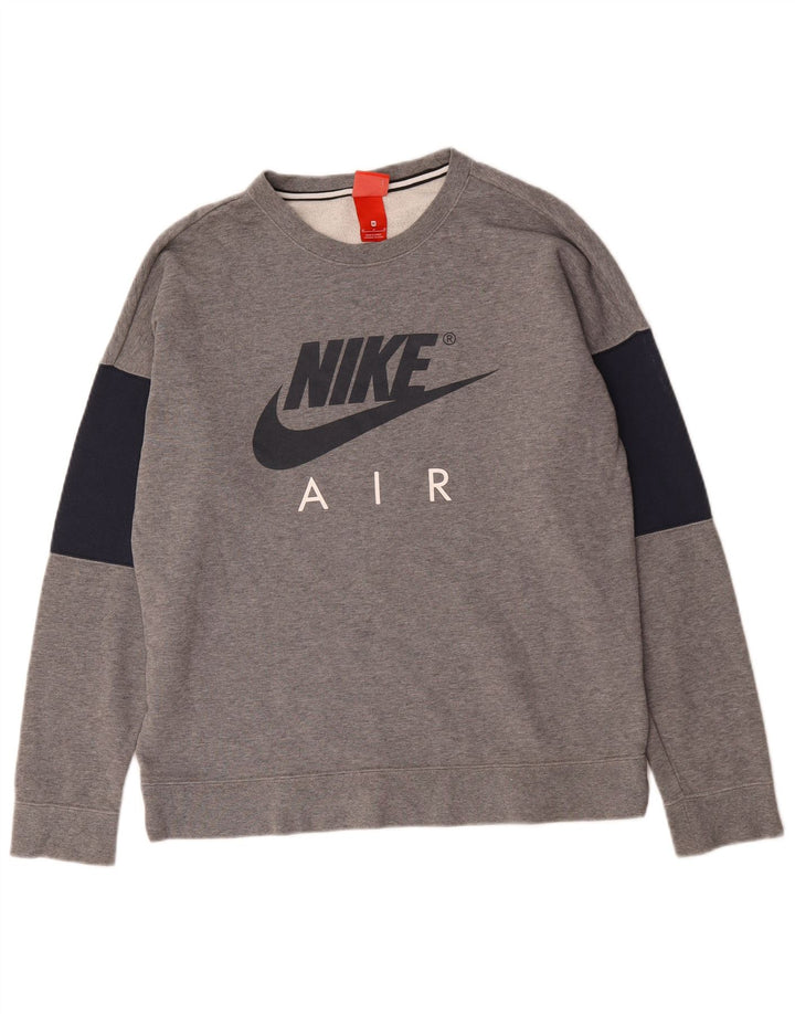 Felpa grafica da uomo Nike Felpa in cotone color block grigio medio