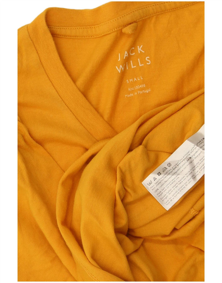 JACK WILLS T-shirt da uomo Top piccola in cotone giallo