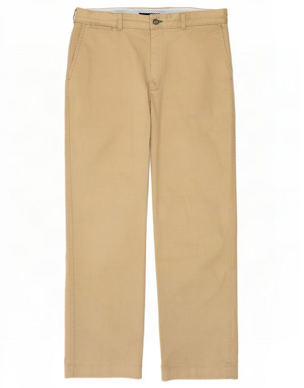 Pantaloni chino dritti da uomo Tommy Hilfiger W36 L32 in cotone beige
