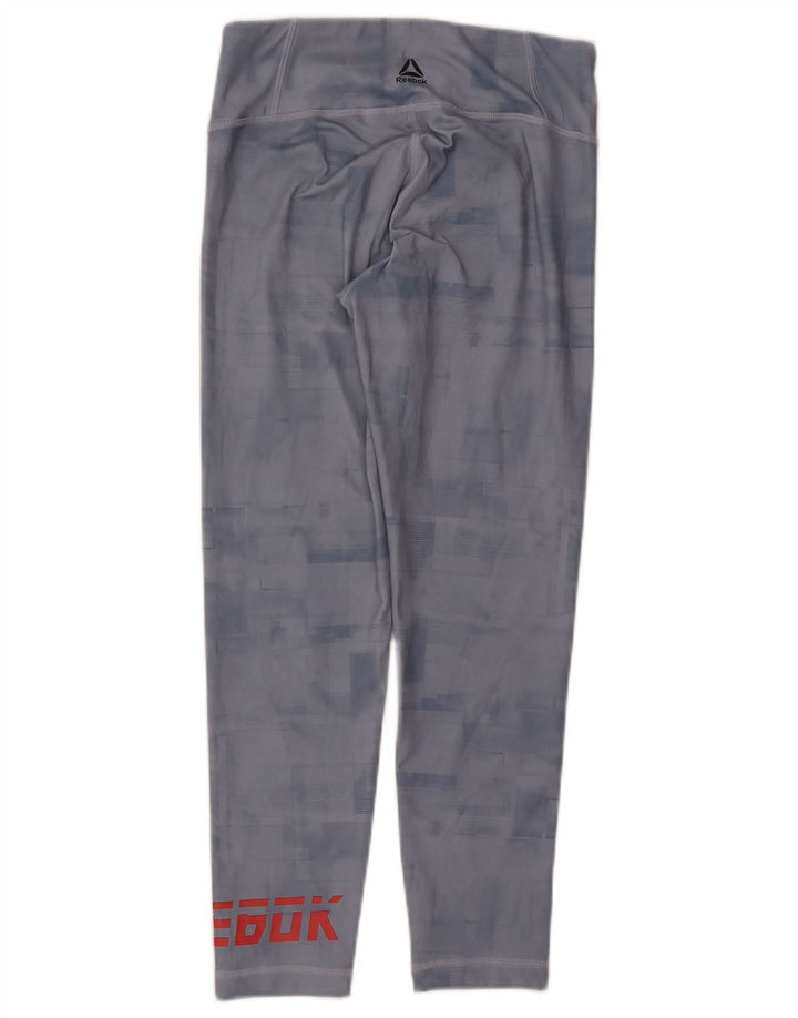 Leggings Reebok Graphic Crop da donna UK 8/10 Small Blu Poliestere