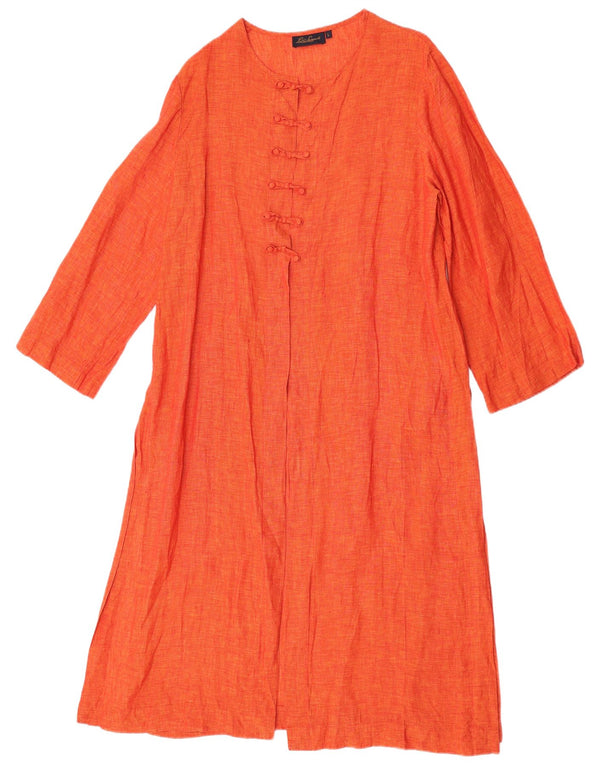 Luisa Spagnoli Womens Long Sleeve Maxi Dress UK 16 Large Orange Flecked