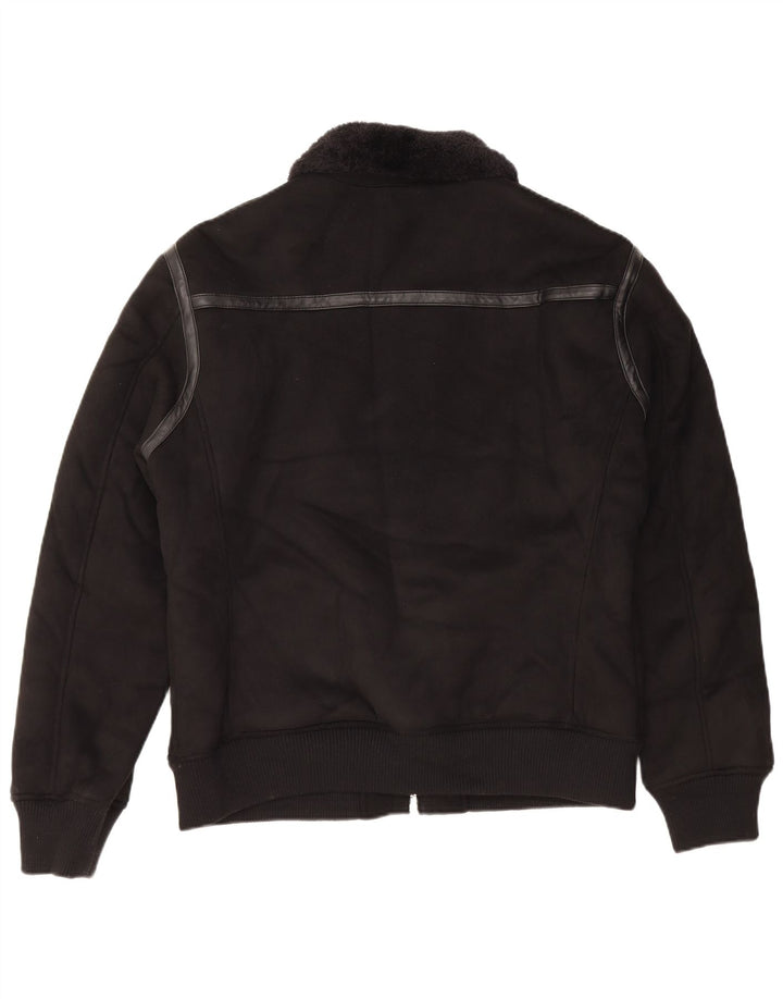 Giacca Sherpa da uomo Zara UK 40 grande poliestere nero