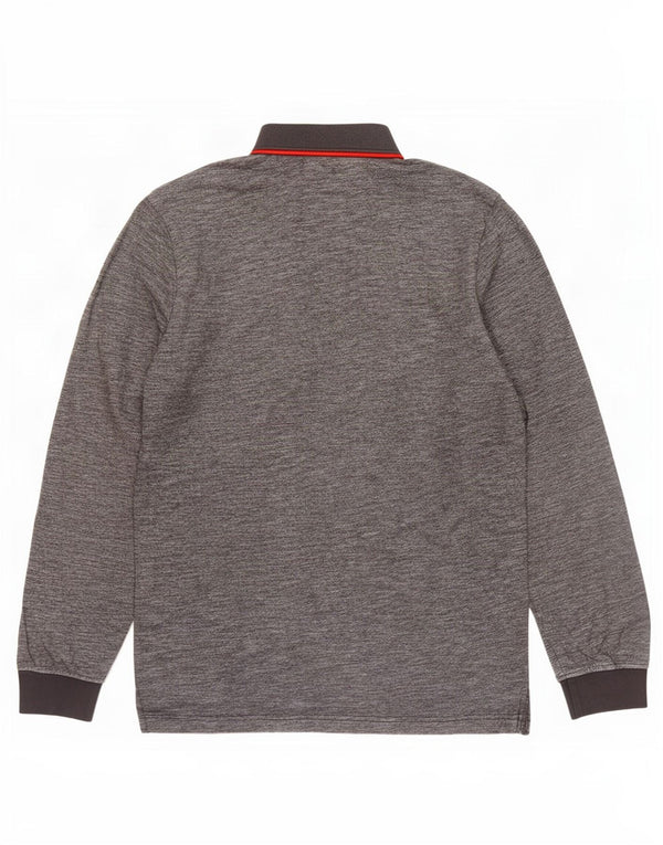 Polo Assn. Polo da uomo a manica lunga piccola in cotone mélange grigio