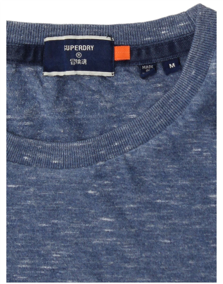SUPERDRY Mens T-Shirt Top Medium Blue Cotton