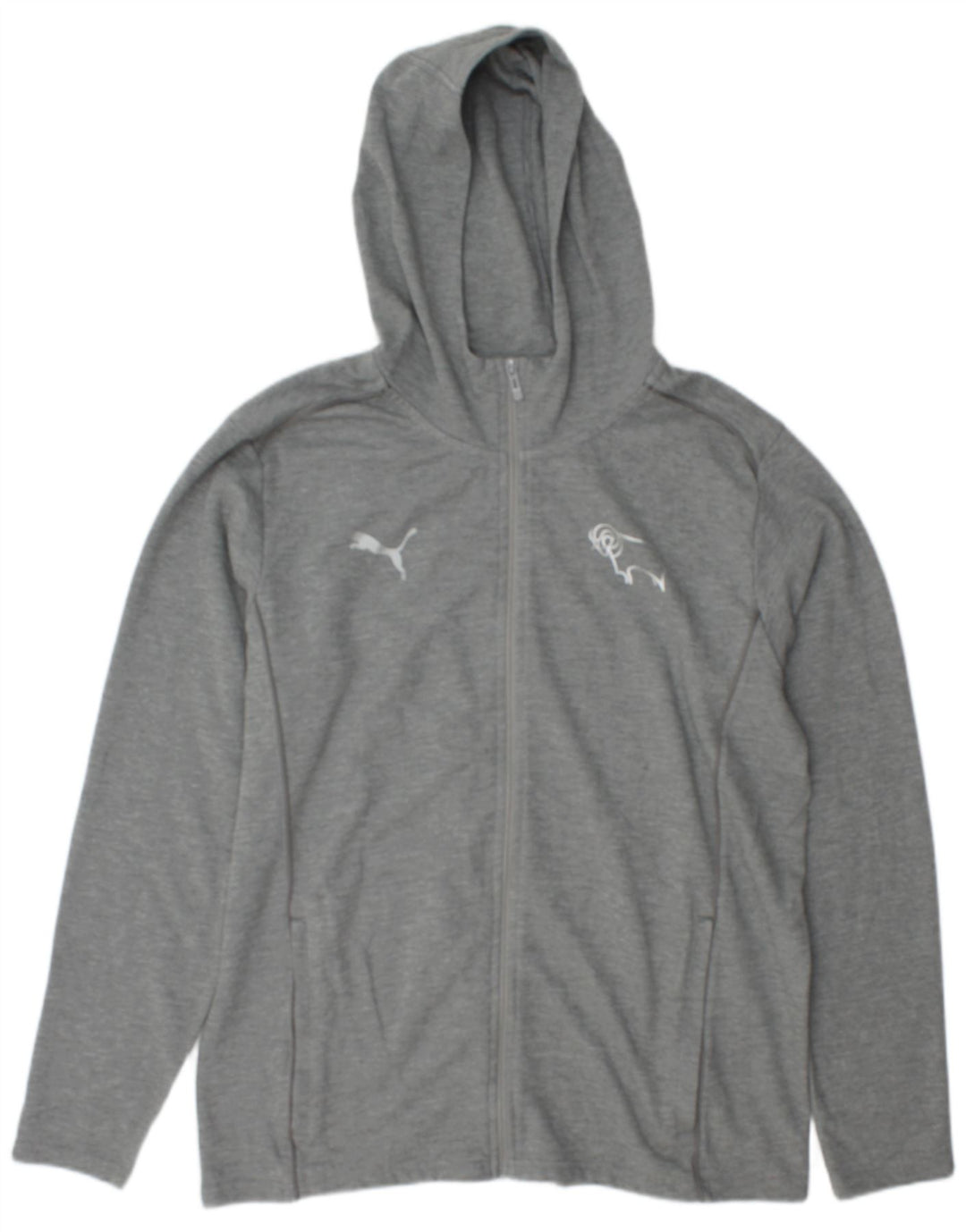 Maglione con cappuccio e zip Puma da uomo grande grigio screziato