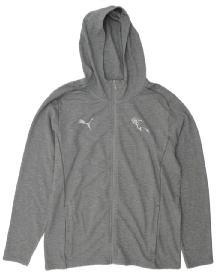 Maglione con cappuccio e zip Puma da uomo grande grigio screziato