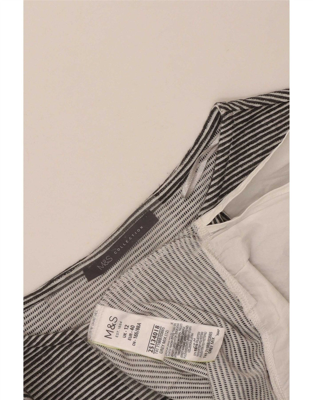 Camicetta a maniche lunghe da donna Marks & Spencer UK 12 Grigio medio a righe