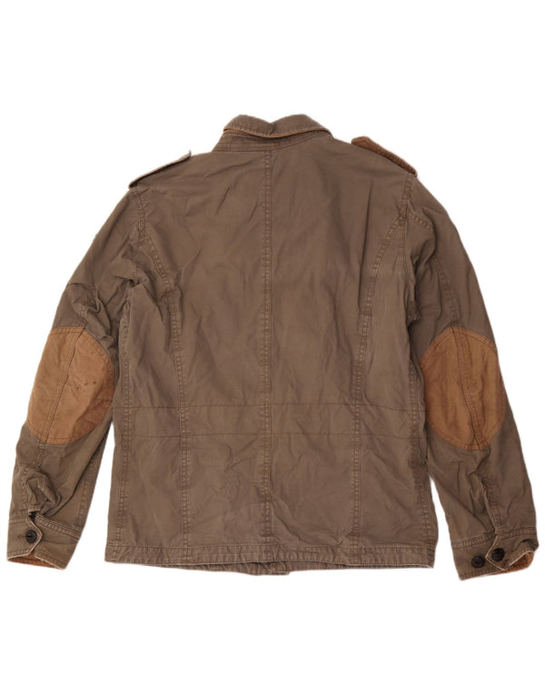 Giacca militare geografica da uomo Napapijri UK 40 grande cotone grigio