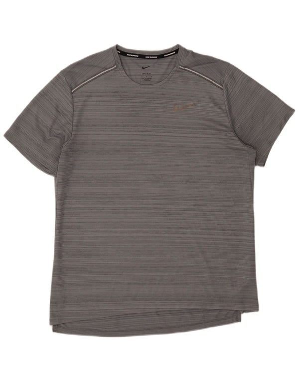 T-shirt Nike Dri Fit da uomo, grande, in poliestere grigio
