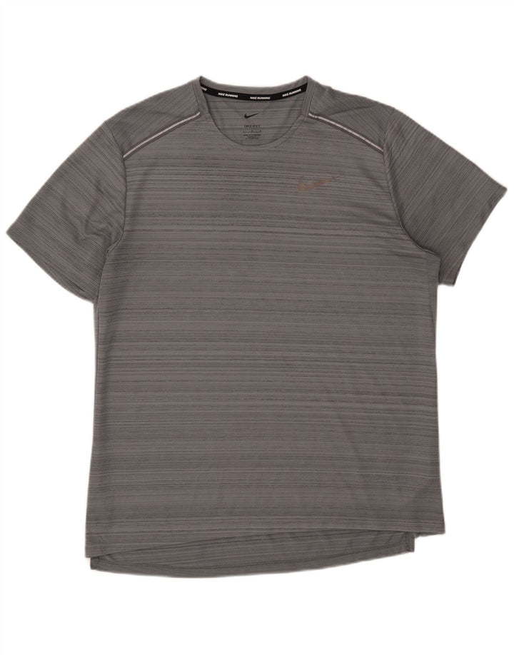 T-shirt Nike Dri Fit da uomo, grande, in poliestere grigio