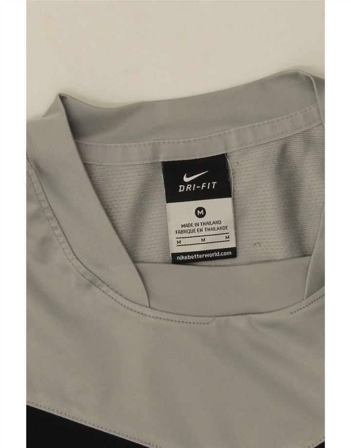 T-shirt Nike Dri Fit da uomo, top in poliestere color block grigio medio
