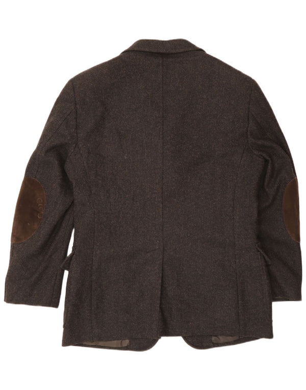 Fay Giacca Blazer da Uomo a 3 Bottoni IT 50 Large in Lana Spinata di Pesce Marrone
