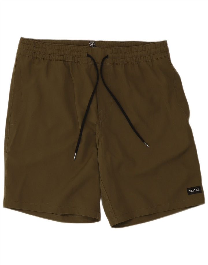 Pantaloncini da bagno da uomo Volcom grandi in poliestere kaki