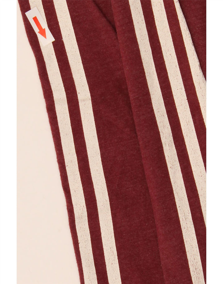 Top Adidas da uomo a maniche lunghe in cotone bordeaux medio