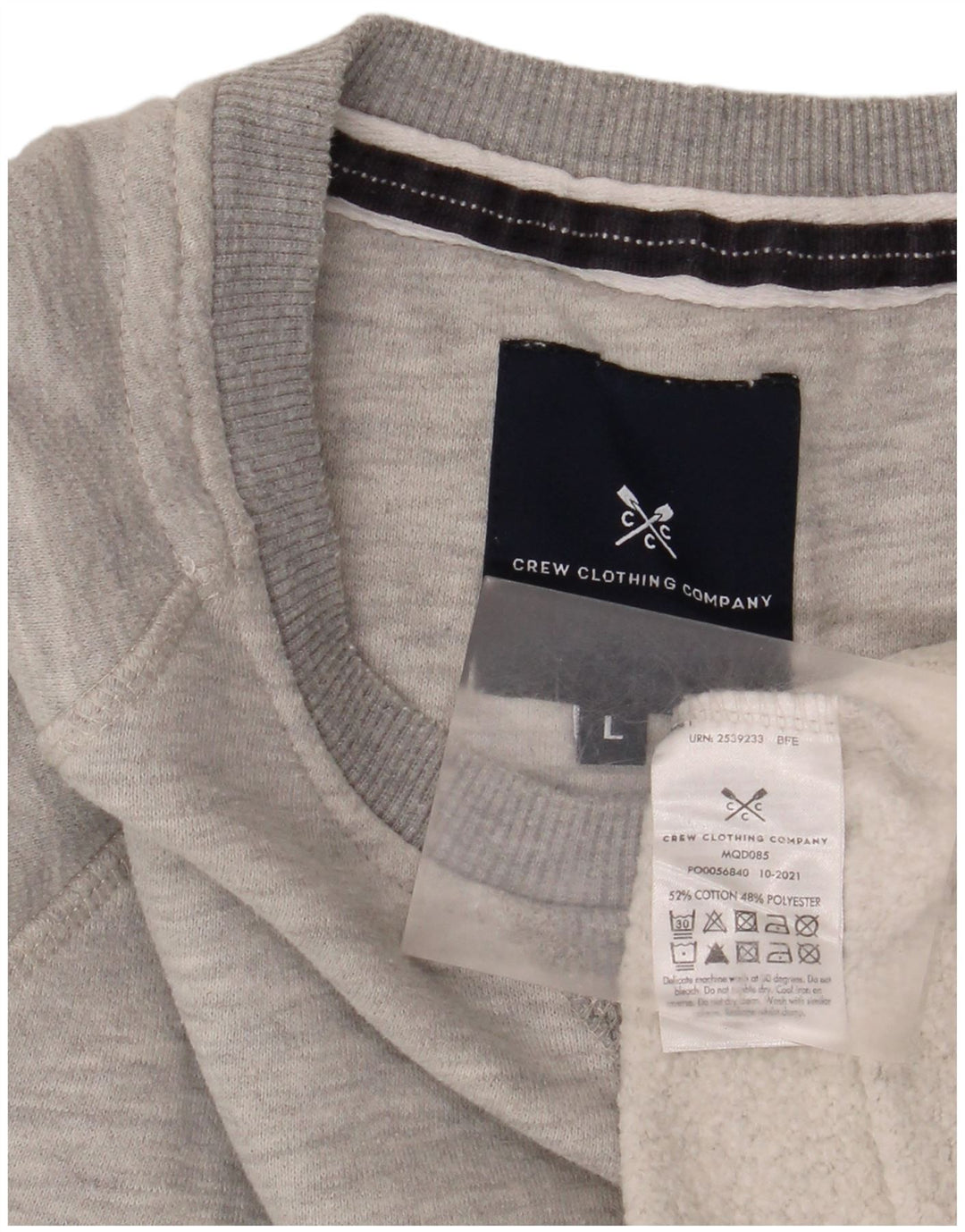 Crew Clothing Felpa grafica da uomo Maglione grande cotone chiazzato grigio