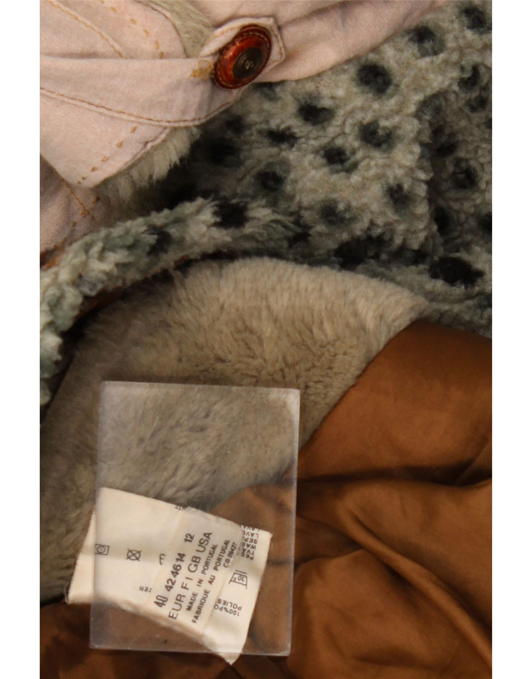 Giacca in pile da donna VINTAGE UK 14 Large Verde Fair Isle Poliestere