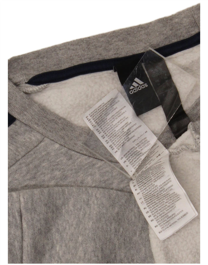 Felpa Adidas Uomo Maglione Cotone Grigio Medio
