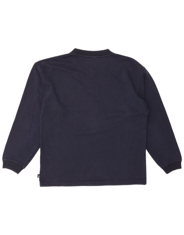 REEBOK Felpa da uomo Maglione piccolo blu navy in cotone