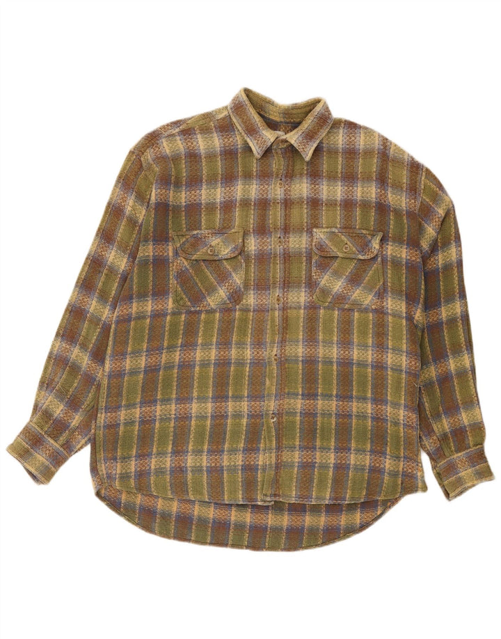 Camicia Trussardi Uomo in Flanella a Quadri Grandi Verdi