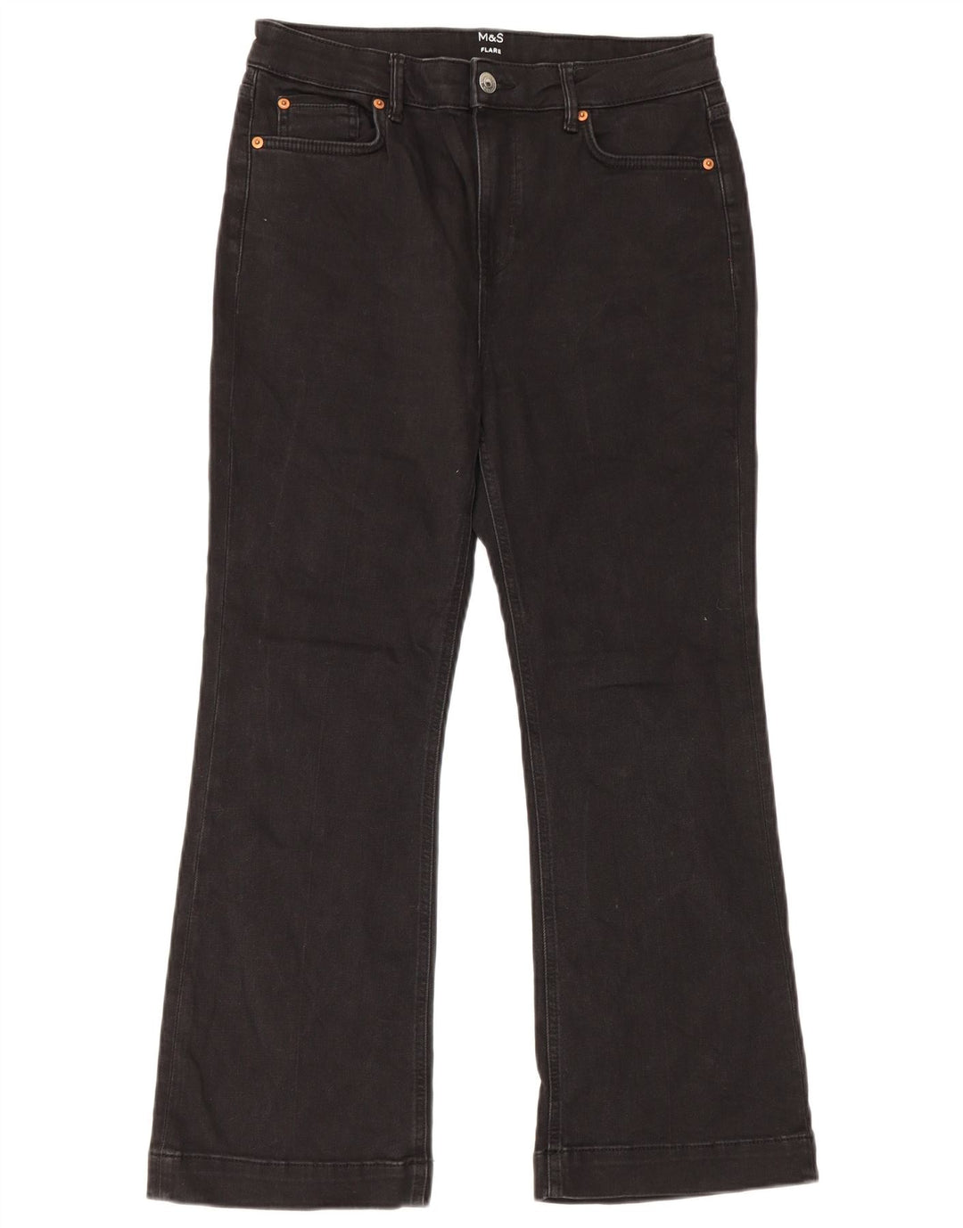 Jeans svasati da donna Marks & Spencer UK 14 Large W32 L27 Cotone nero