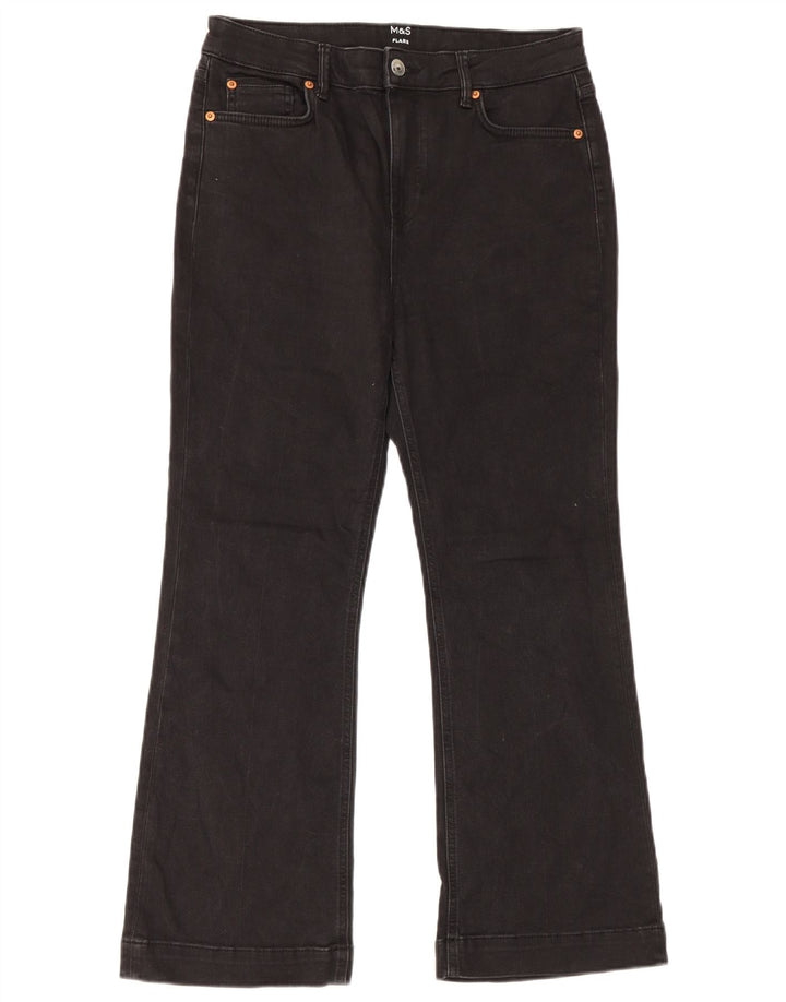 Jeans svasati da donna Marks & Spencer UK 14 Large W32 L27 Cotone nero