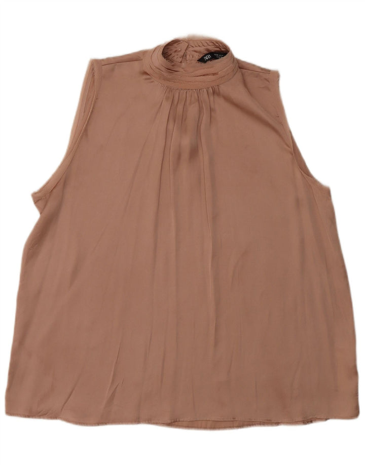 ZARA Camicetta senza maniche da donna UK 12 Poliestere rosa medio