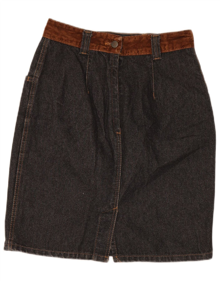 Gonna di jeans a vita alta da donna STEFANEL IT 46 Large W28 Cotone grigio