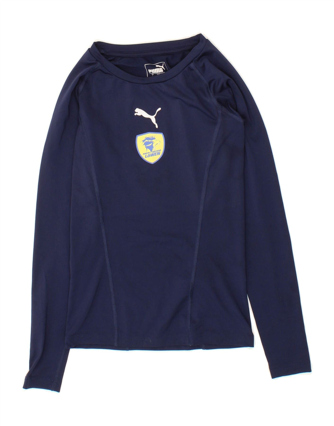 PUMA Boys Graphic Top Long Sleeve 11-12 Years Navy Blue Polyester Vintage Puma and Second-Hand Puma from Messina Hembry 