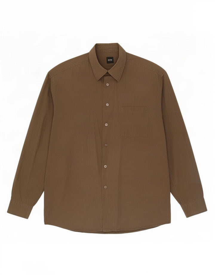 Camicia da uomo Hugo Boss XL in cotone kaki