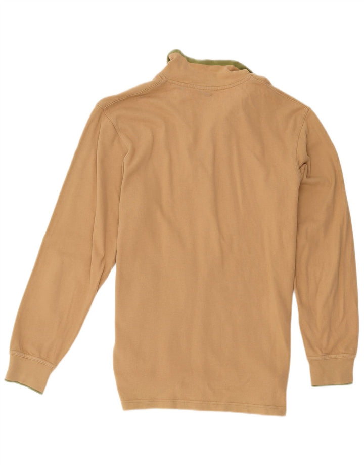 Felpa Timberland da uomo con zip e collo, piccola, in cotone beige