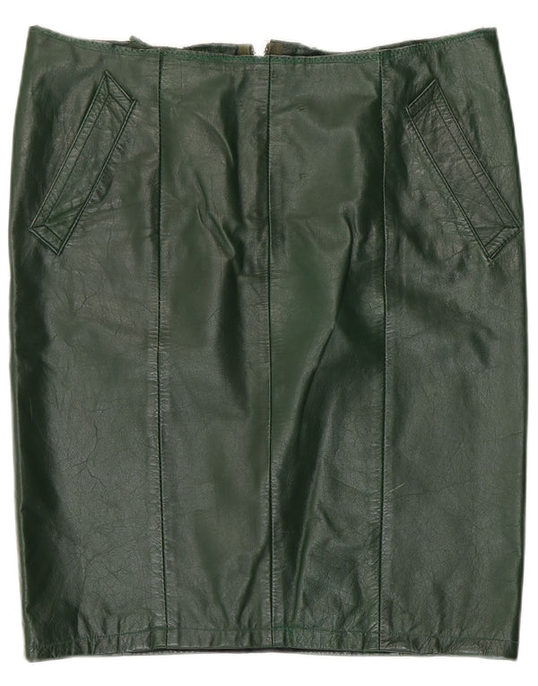 Gonna in pelle da donna VINTAGE W36 XL Verde