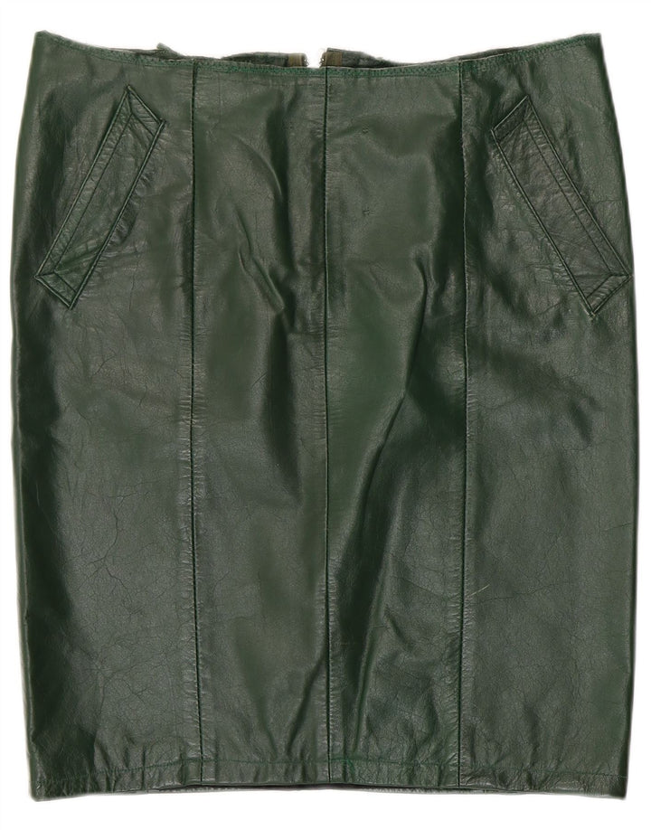 Gonna in pelle da donna VINTAGE W36 XL Verde