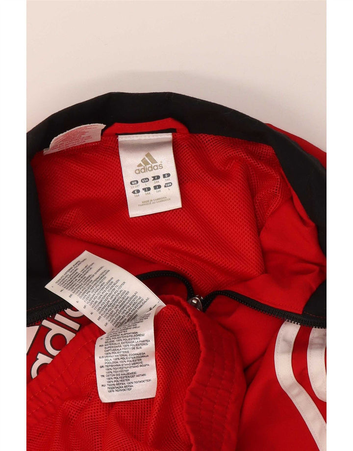 Giacca da ginnastica grafica da ragazzo Adidas 13-14 anni in poliestere rosso