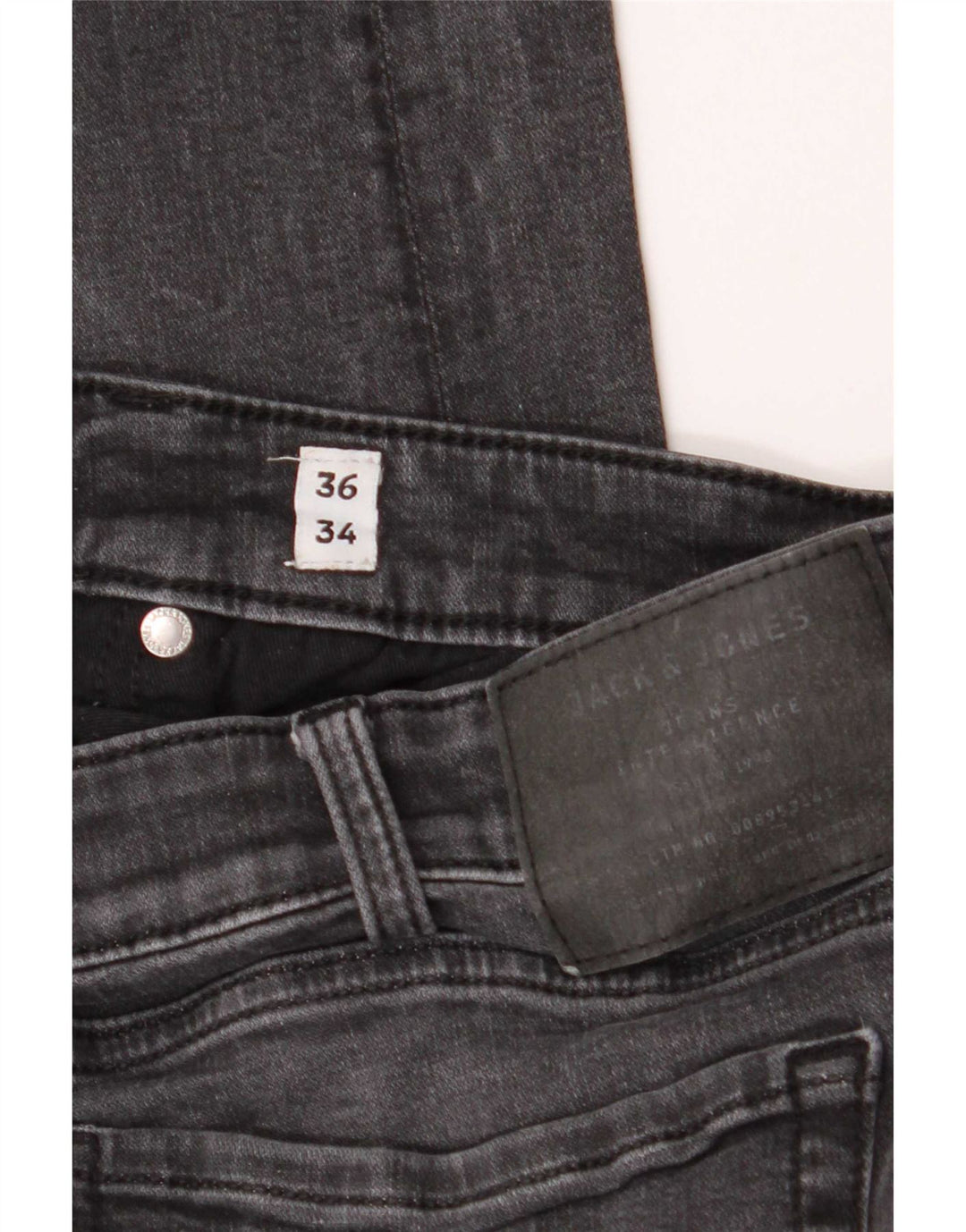 Jeans slim da uomo Jack & Jones W36 L34 cotone grigio
