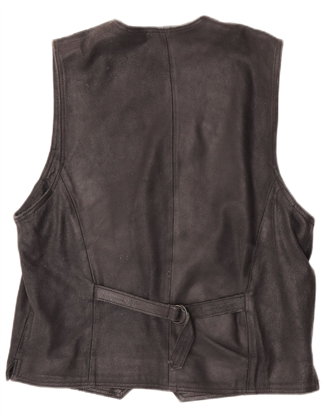 Gilet vintage da uomo in pelle scamosciata IT 48 medio in pelle nera
