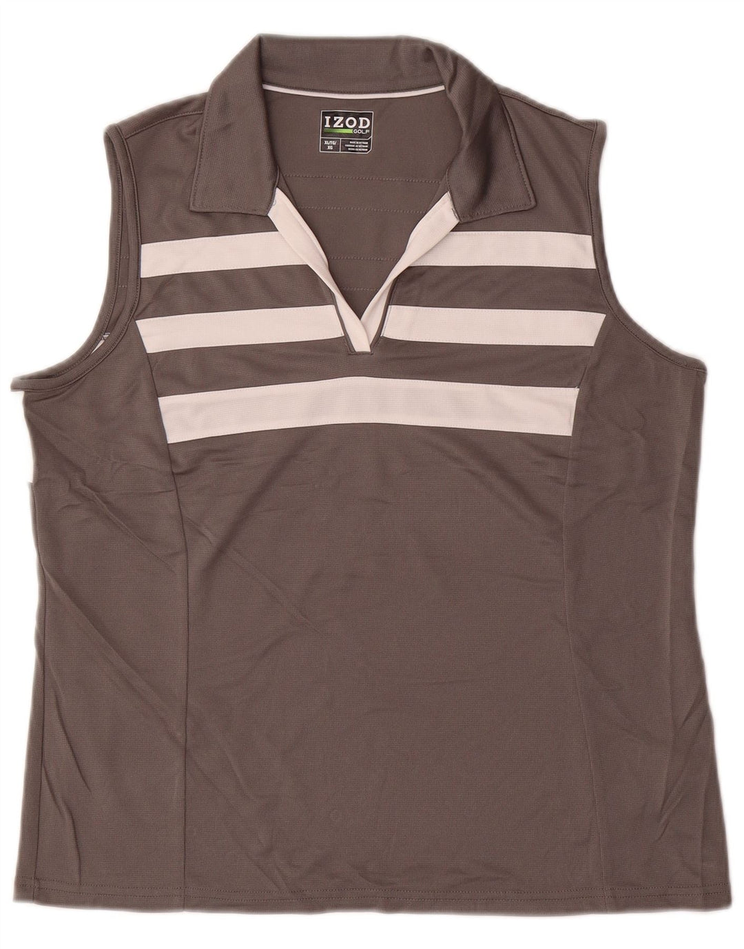 Polo senza maniche da donna IZOD UK 18 XL Poliestere color block grigio