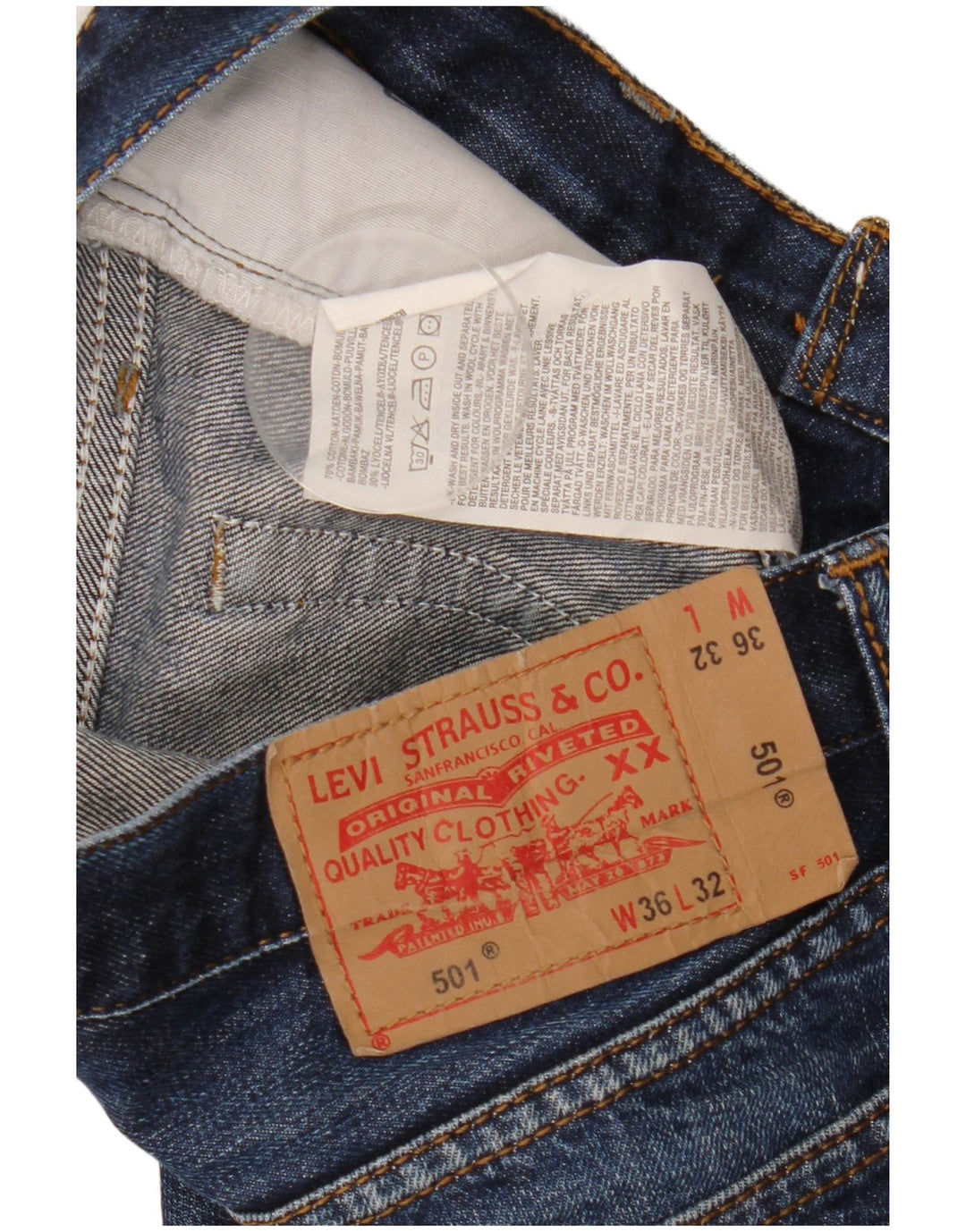 Levi's Uomo 501 Jeans dritti W36 L32 Cotone Blu