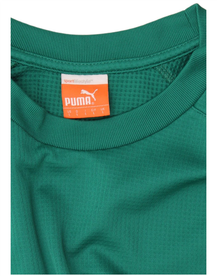 PUMA Felpa da uomo Maglione Large Verde Colourblock Poliestere