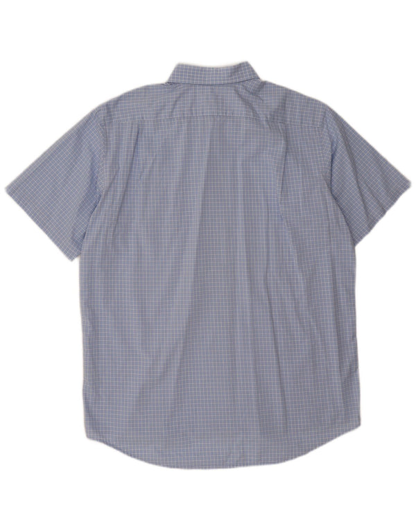 Camicia a maniche corte da uomo Lacoste taglia 43 XL a quadri blu