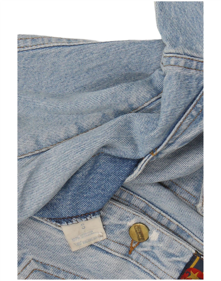 Giacca di jeans oversize da donna QUARRY UK 10 piccola in cotone blu