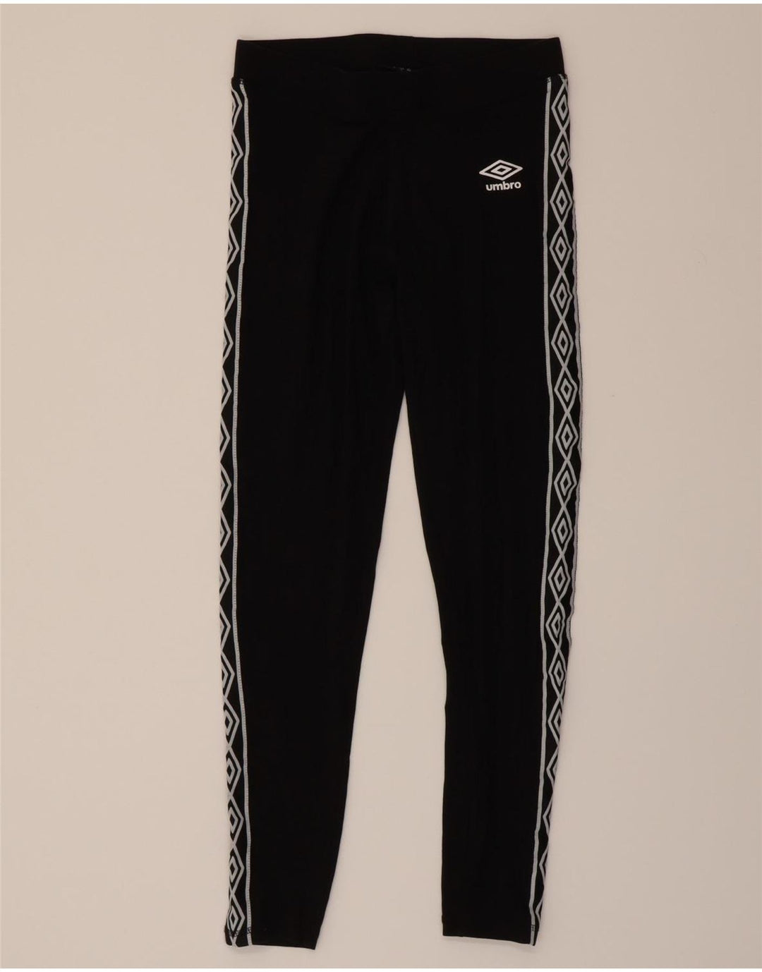 UMBRO Womens Graphic Leggings UK 12 Medium Black Cotton Vintage Umbro and Second-Hand Umbro from Messina Hembry 