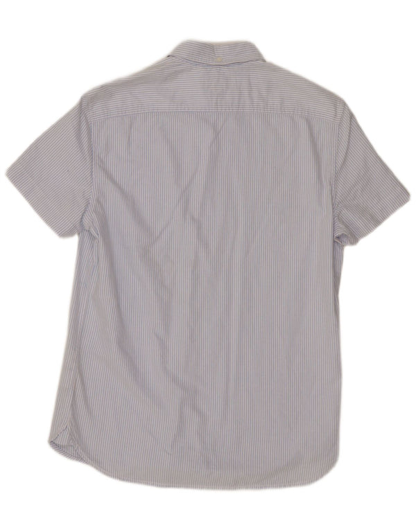JACK WILLS Camicia da uomo slim fit a maniche corte XS in cotone gessato blu
