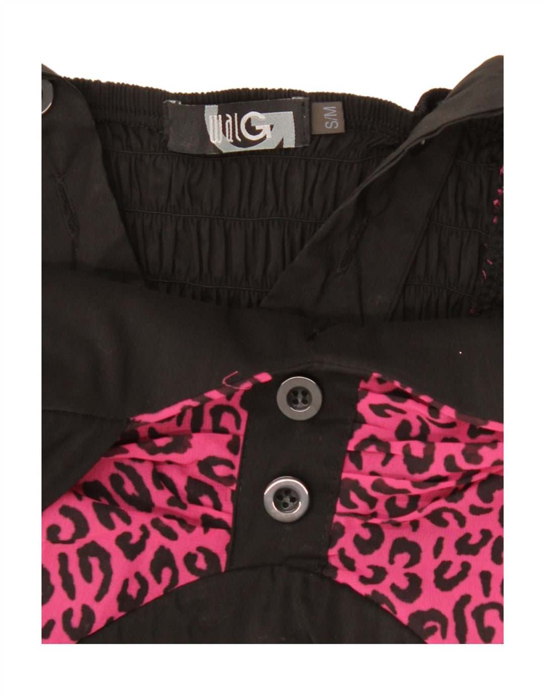 Abito peplo da donna WalG UK 10 piccola stampa animalier nera
