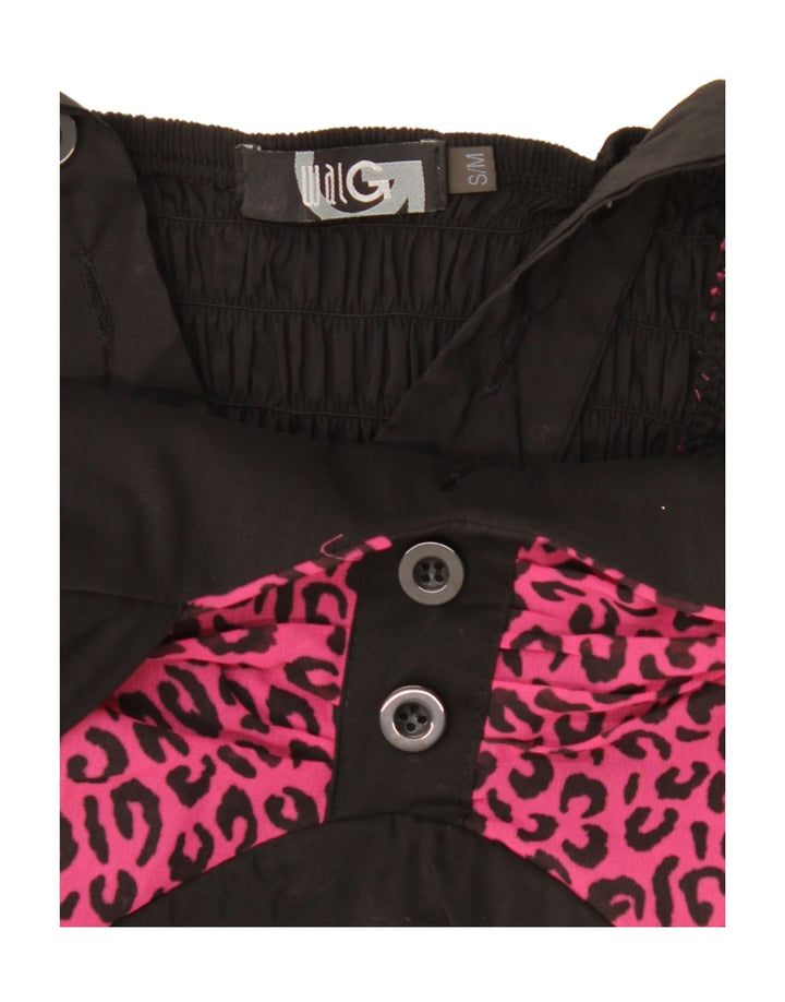 Abito peplo da donna WalG UK 10 piccola stampa animalier nera