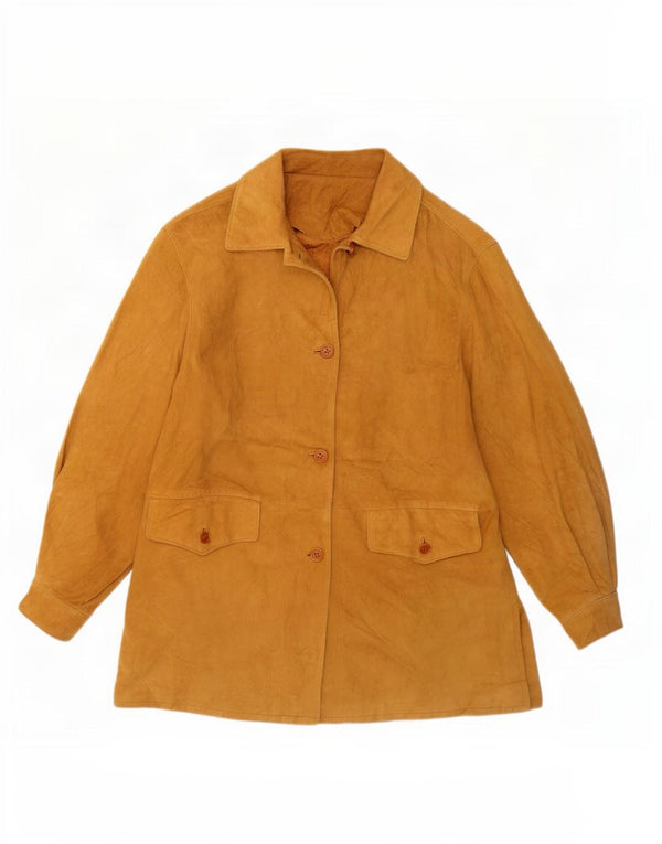Giacca in pelle scamosciata da donna Piccini UK 14 Pelle beige media