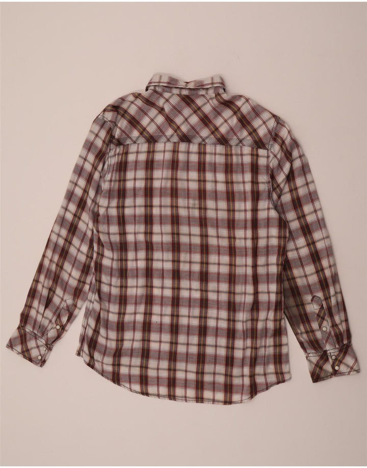 Camicia da uomo in flanella a quadri BKE XL in cotone a quadri bordeaux