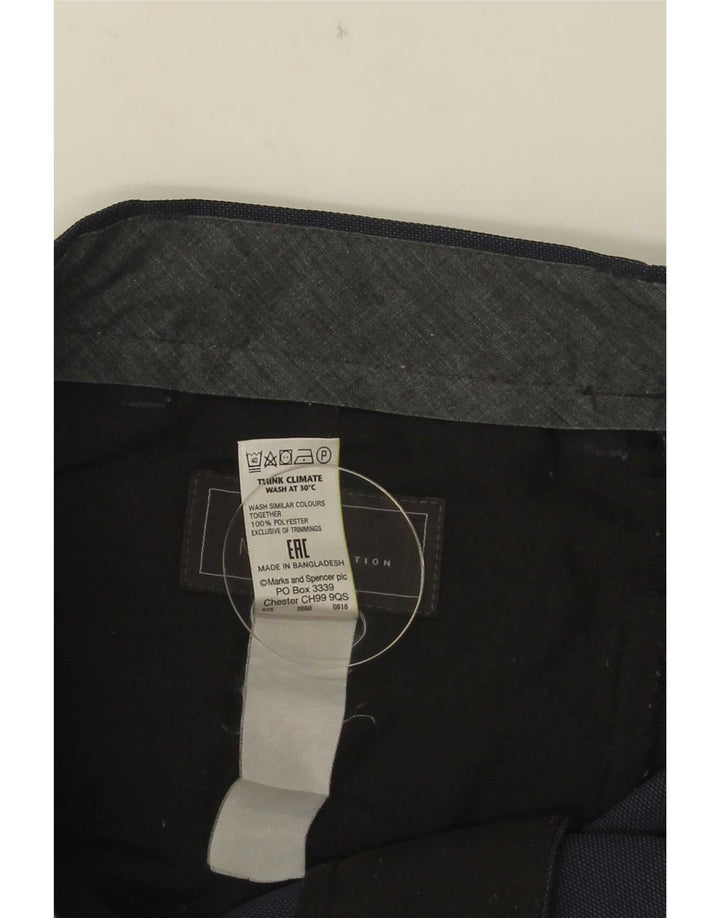 Pantaloni da abito dritti Regular Fit Marks & Spencer da uomo W38 L28 Blu Navy