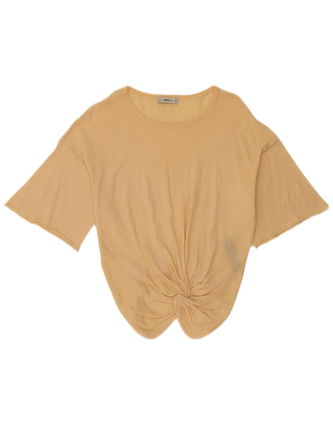 Top Zara da donna con maniche a 3/4, taglia UK 14, cotone beige medio