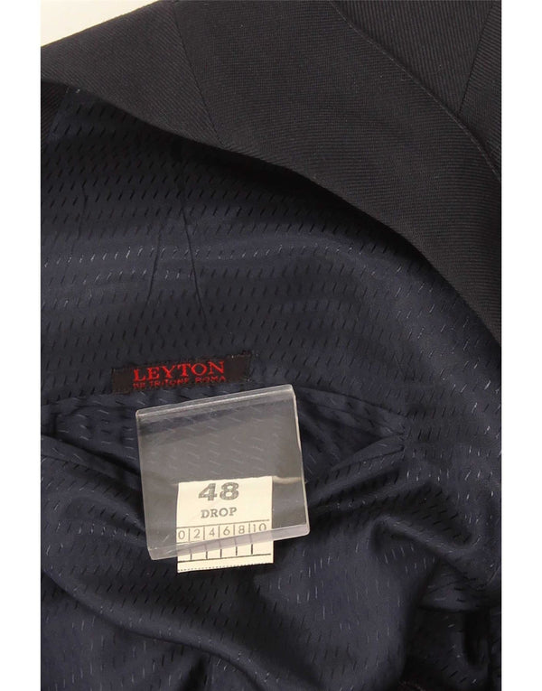 Giacca blazer doppiopetto vintage da uomo IT 48 blu navy medio